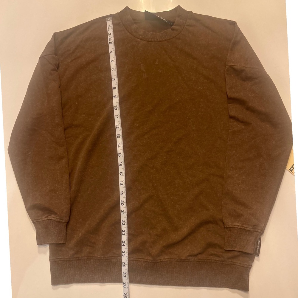 Members Only Men's Brown Sweatshirt Crew neck weathered look‎ size medium